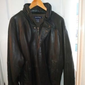 Vintage Nautica Leather Jacket ( Size: 44)